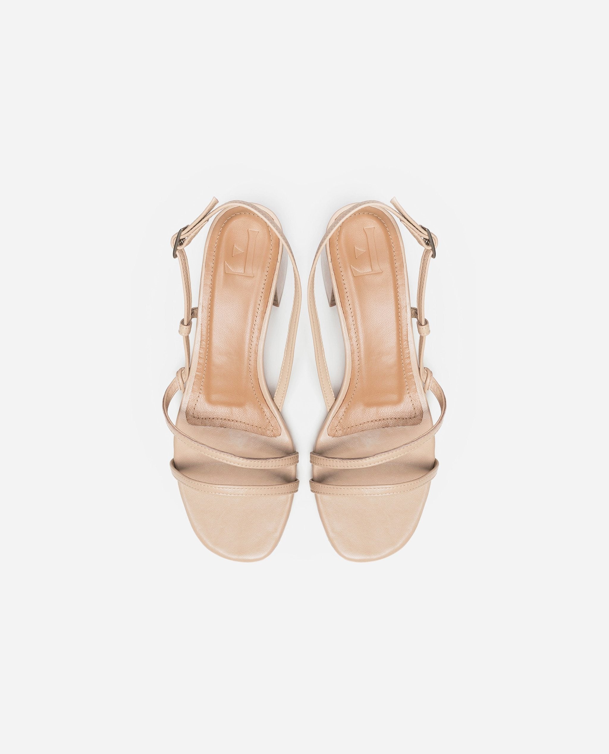 Elsa Leather Sand Heeled Sandals 20010411701-022 - 4