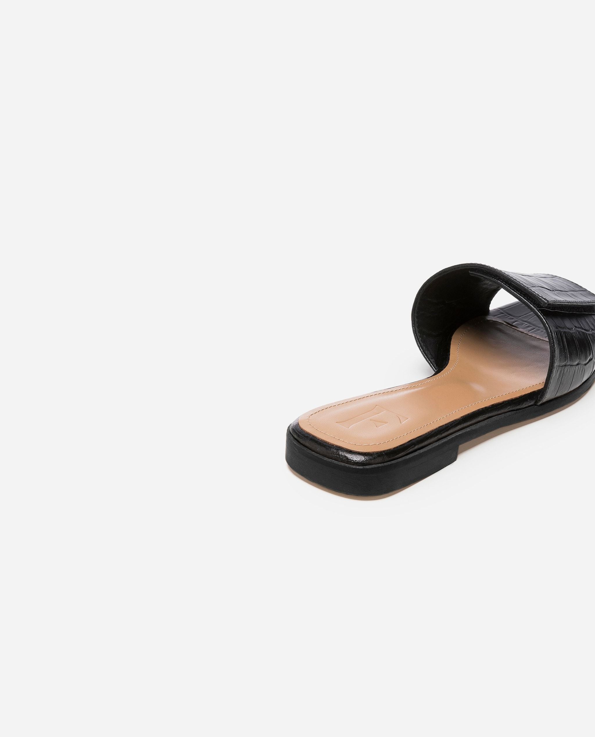Yola Leather Croco Black Flats 20010711917-001 - 5