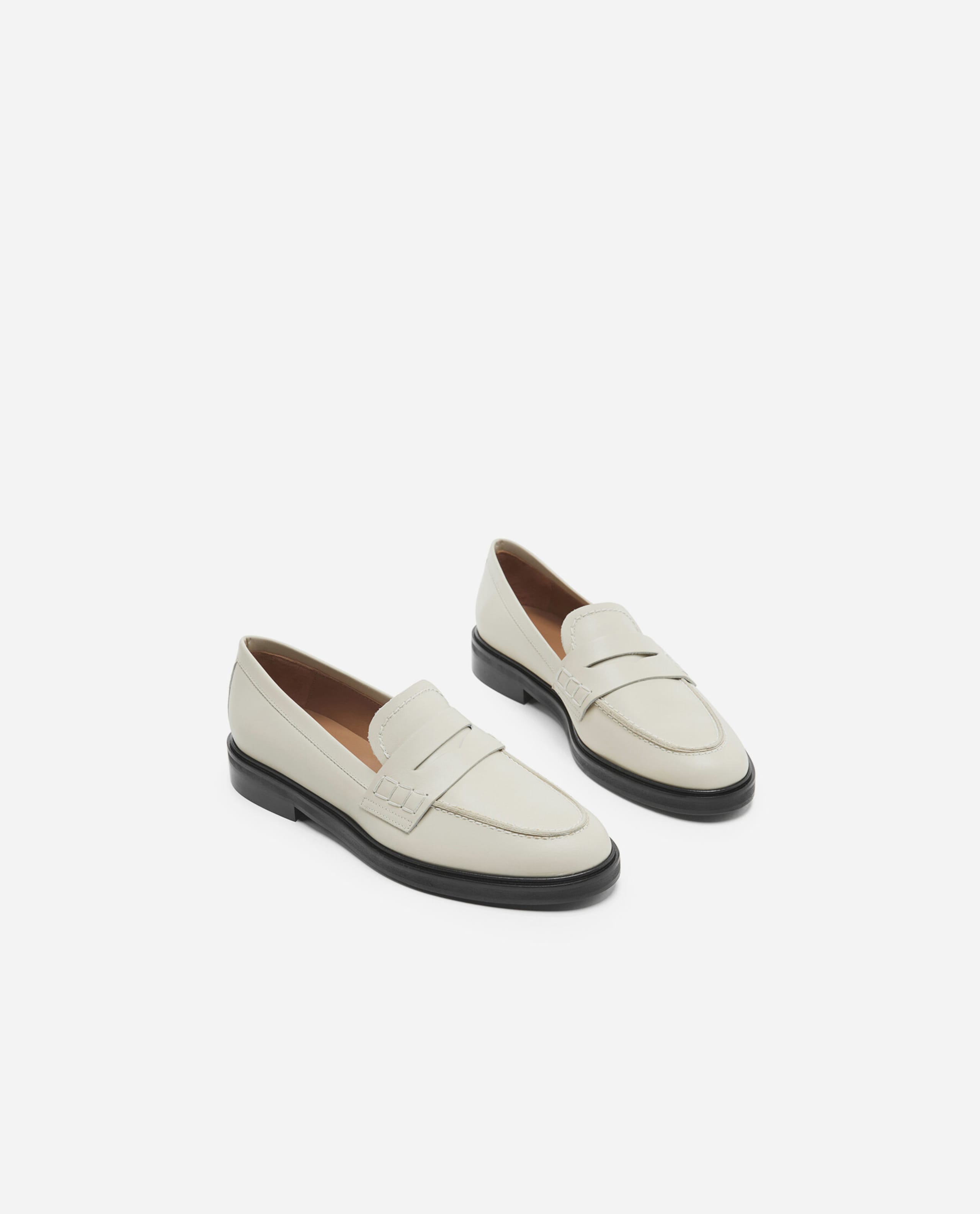 Sara Creme Leather Loafers 22010115601-015 - 4