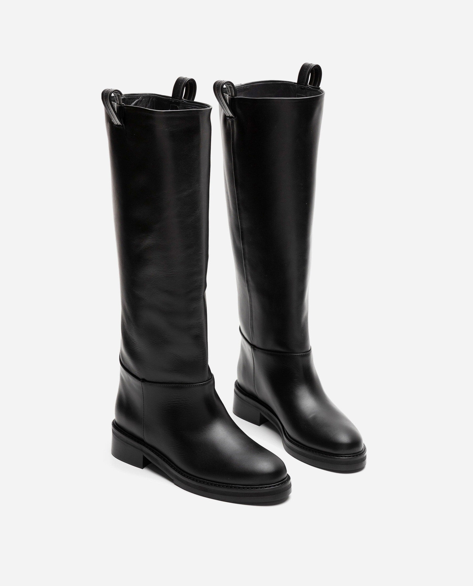 Frances Black Leather High Boots 21020818901-001 - 3