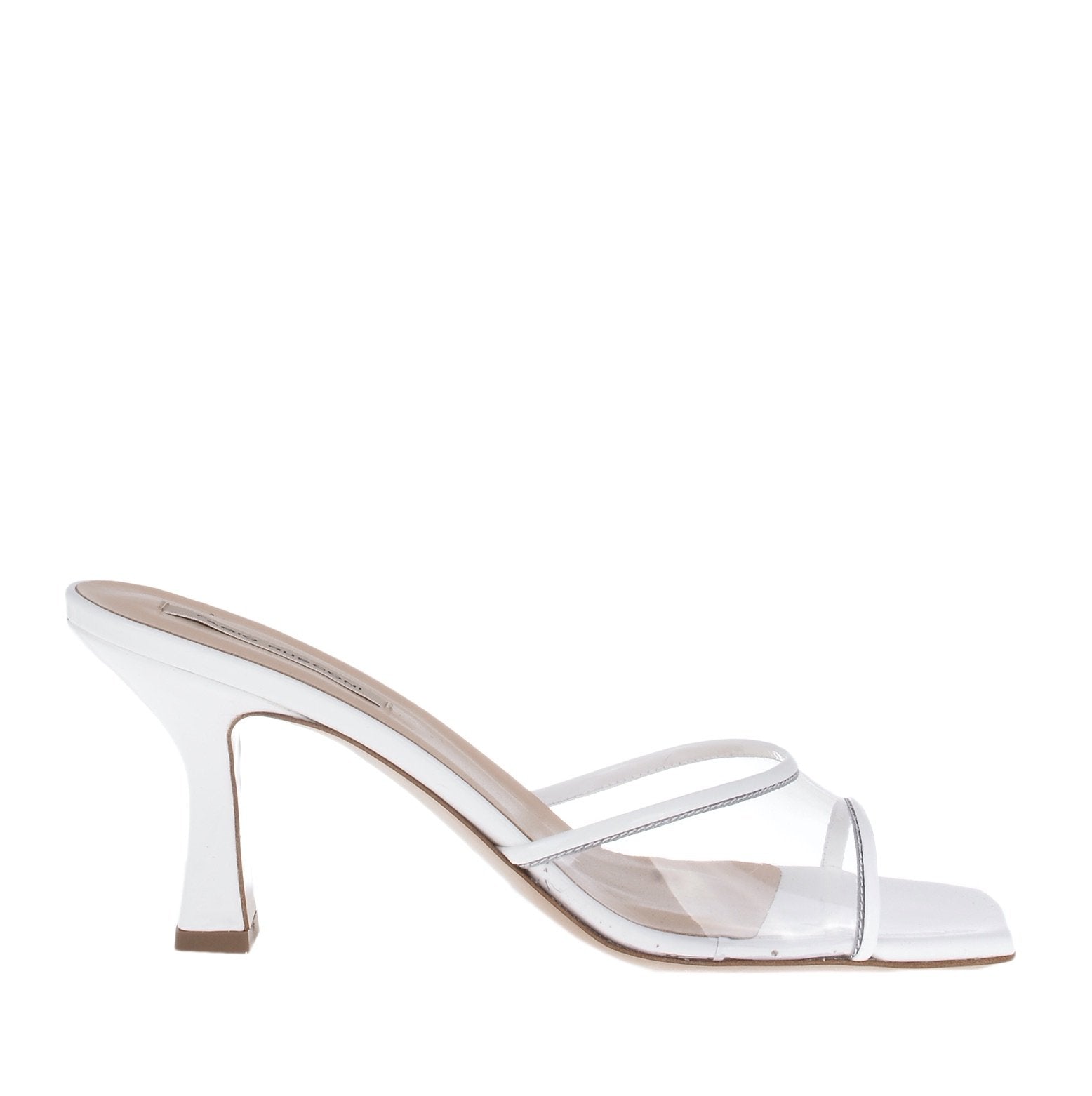 Diba Patent White Vinyl Mules Heels VERNICE-BIANCO 0100 - 1