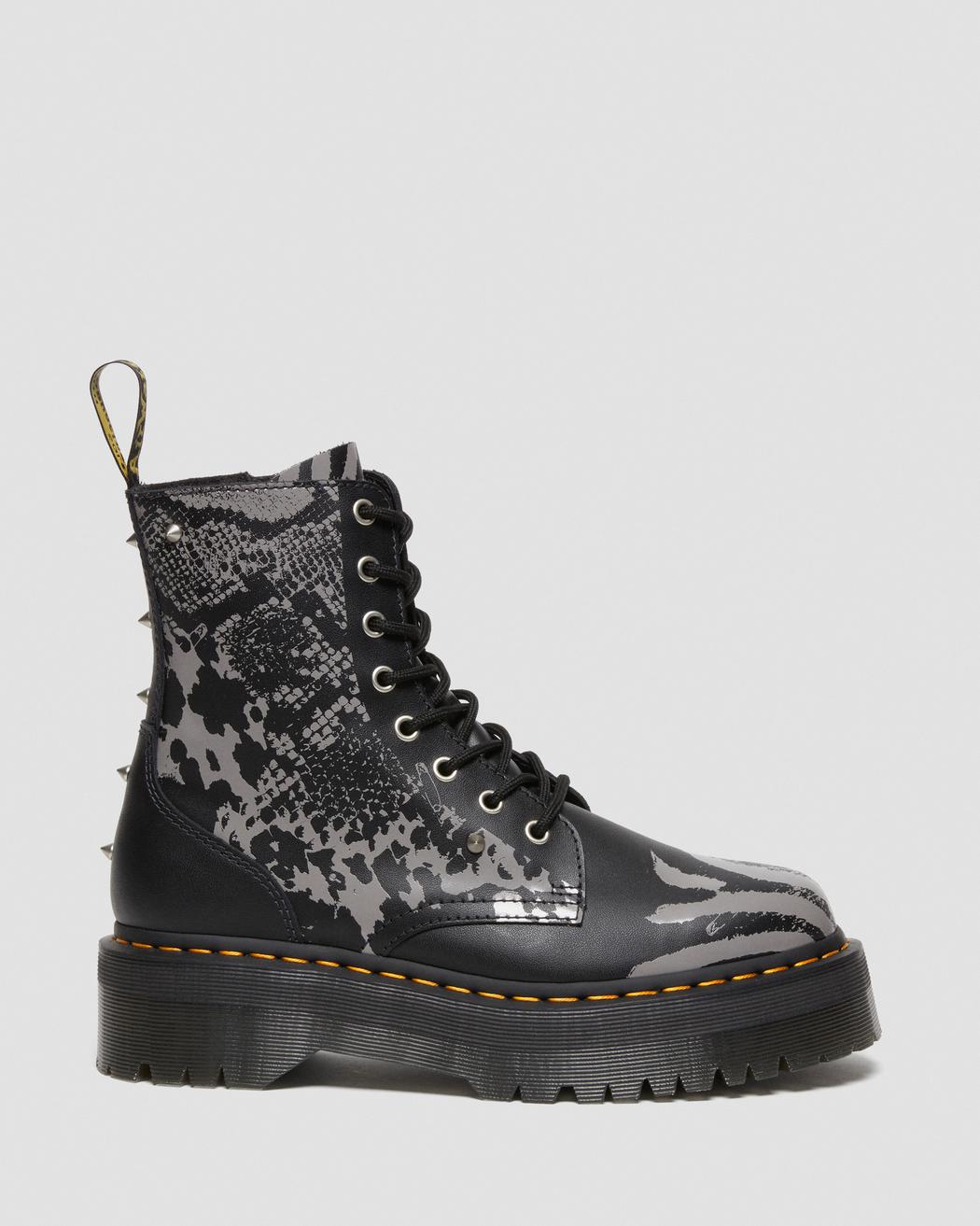 Jadon Animal Clash Leather Platform Boots DM27669001 - 10