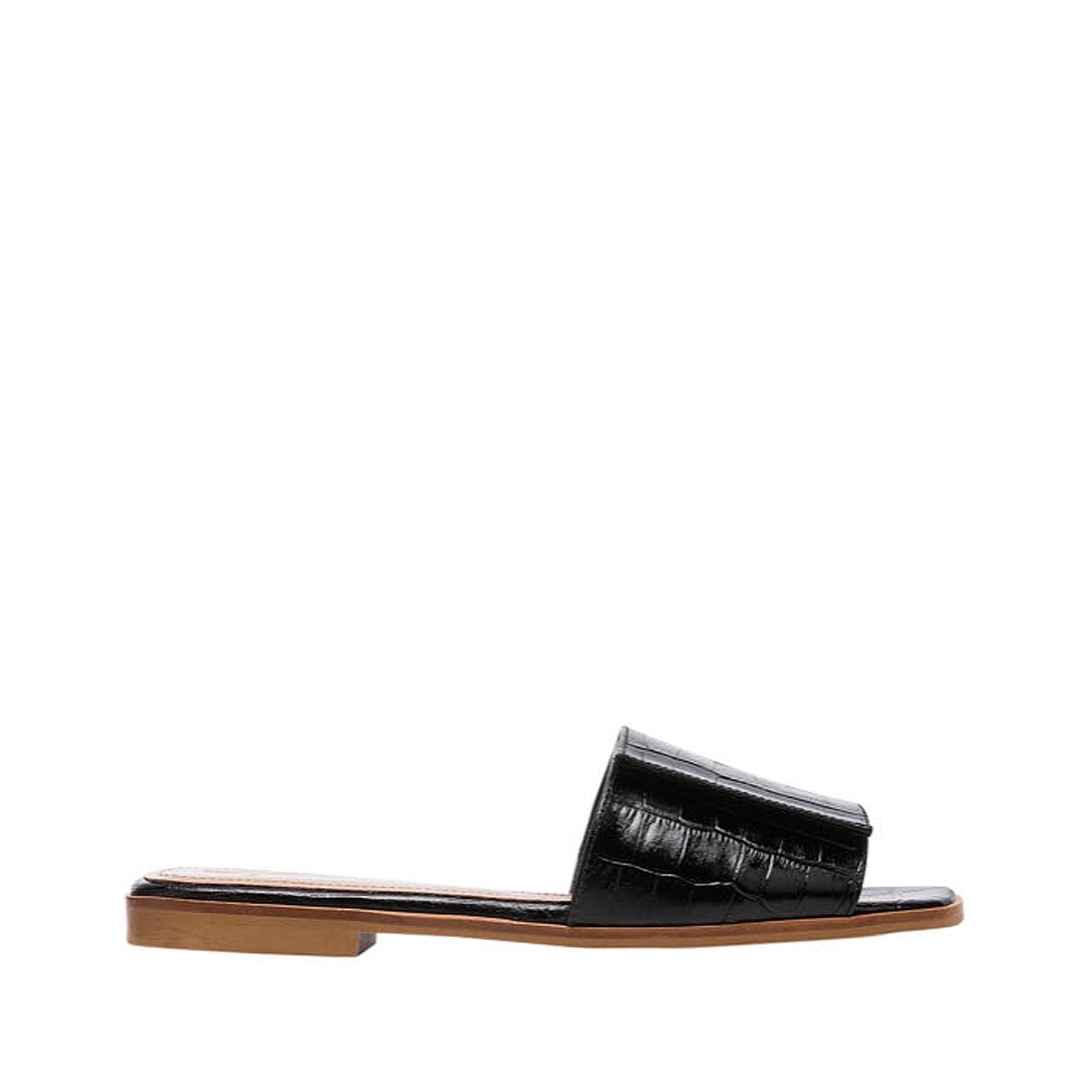 Yola Leather Croco Black Flats 20010711917-001 - 1