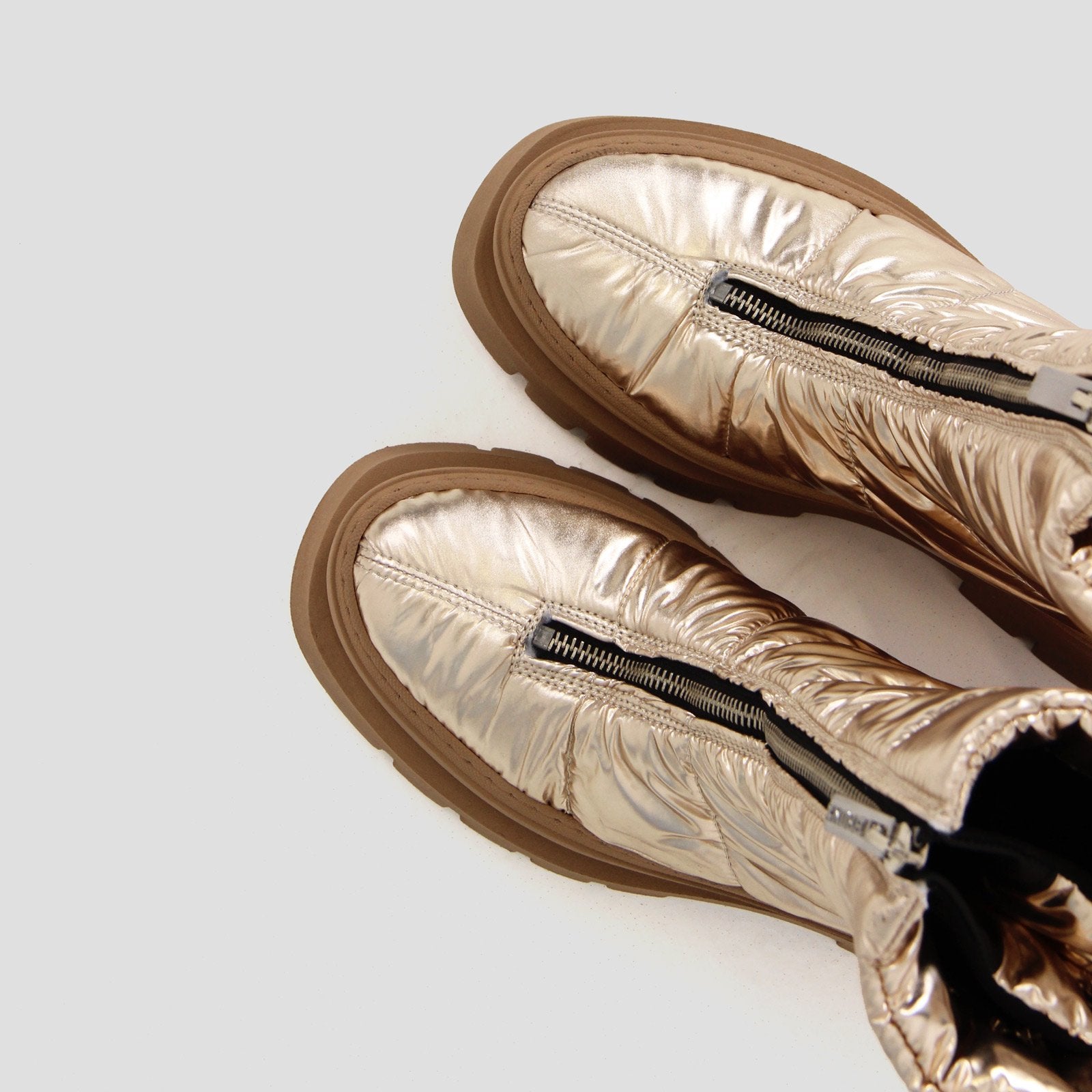 Evi-Ann Front Zip Champagne Chunky Boots 47379-P-2207 - 09