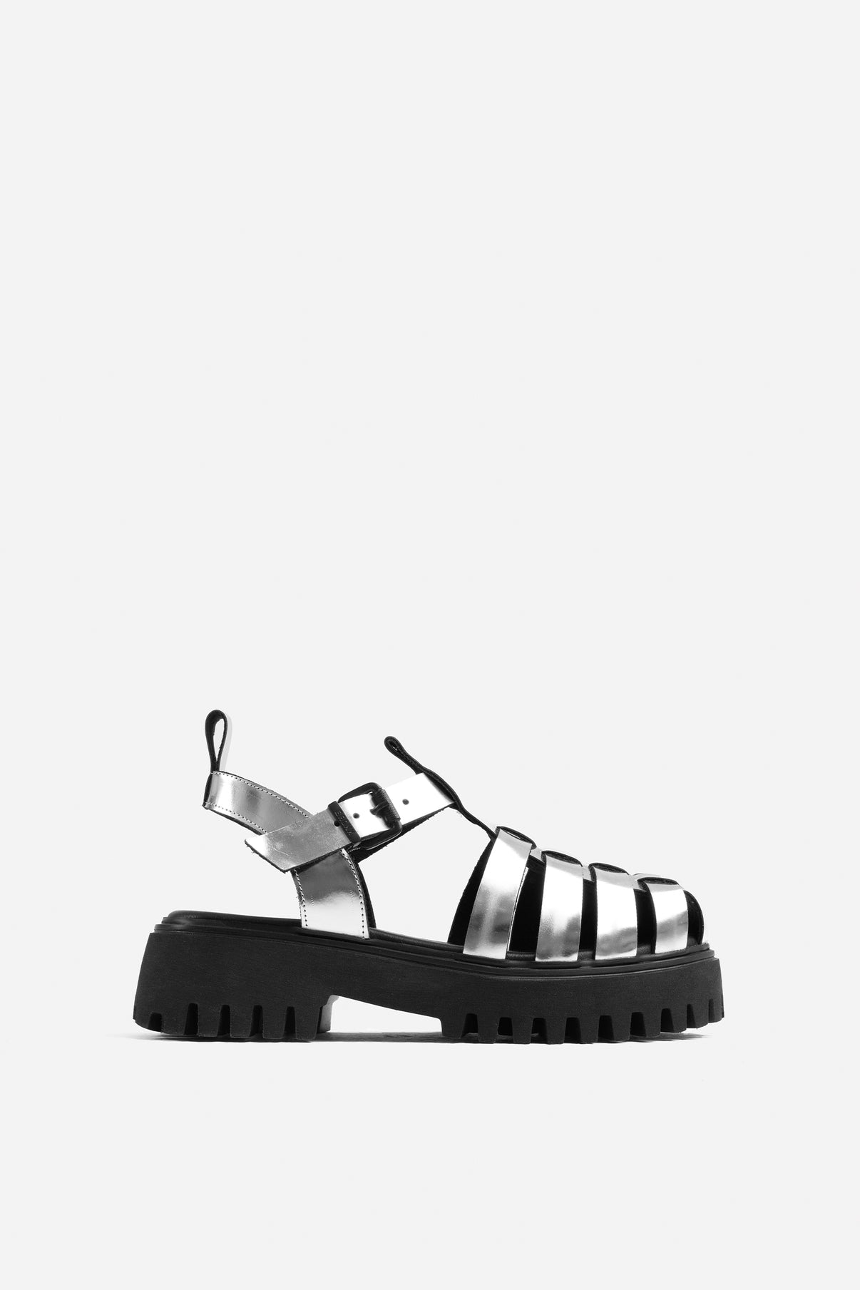 Groovy Silver Chunky Sandals 84973-M-1138 -8