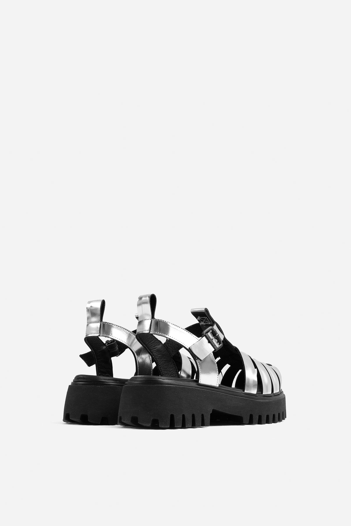 Groovy Silver Chunky Sandals 84973-M-1138 -5