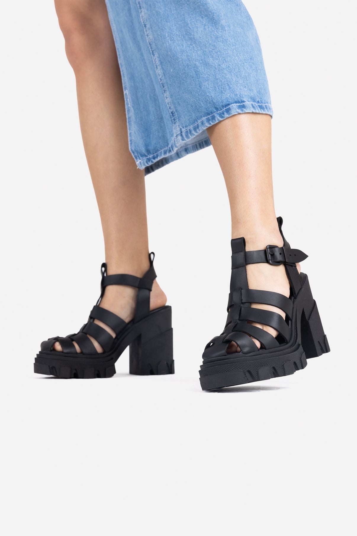 Furrow Black Chunky Sandals 84974-A-01 -2