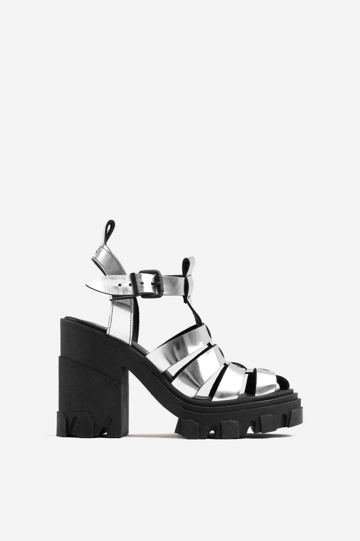 Furrow Silver Chunky Sandals 84974-M-1138 - 8