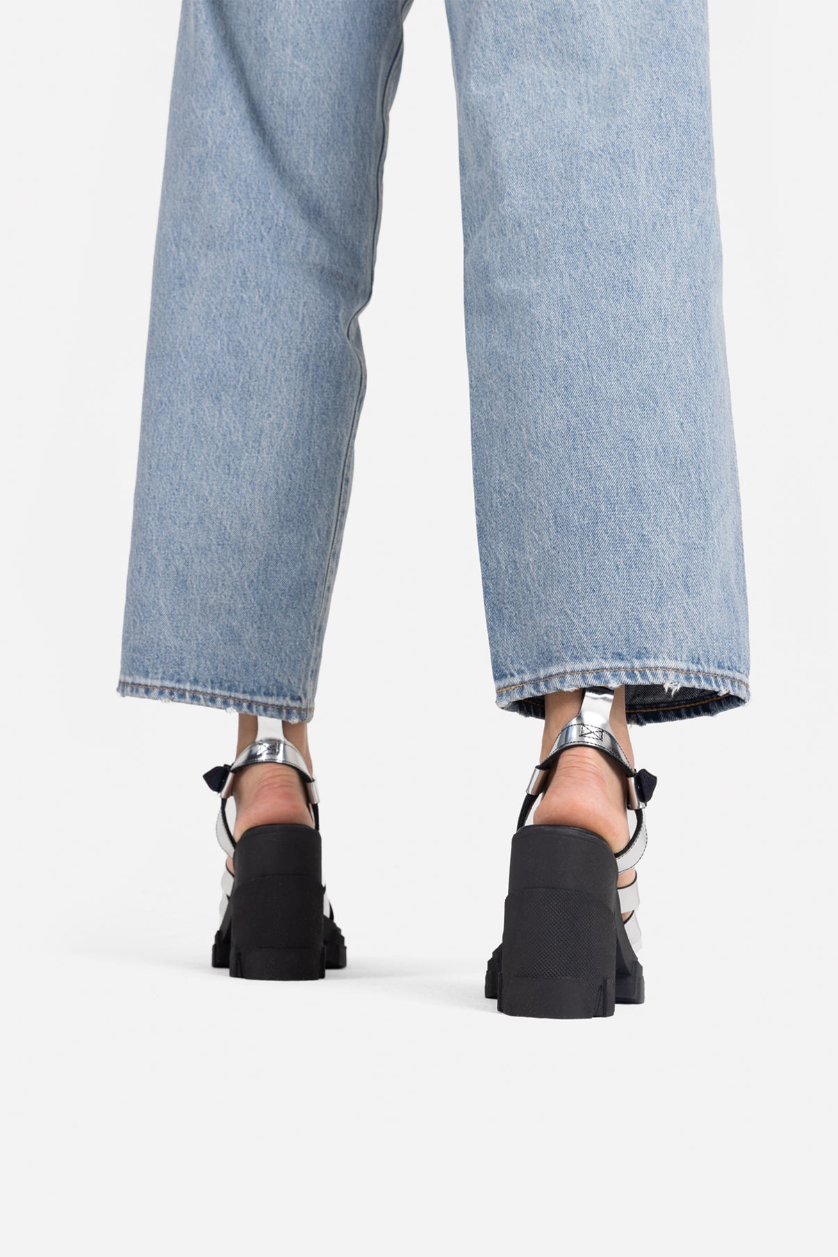 Furrow Silver Chunky Sandals 84974-M-1138-6