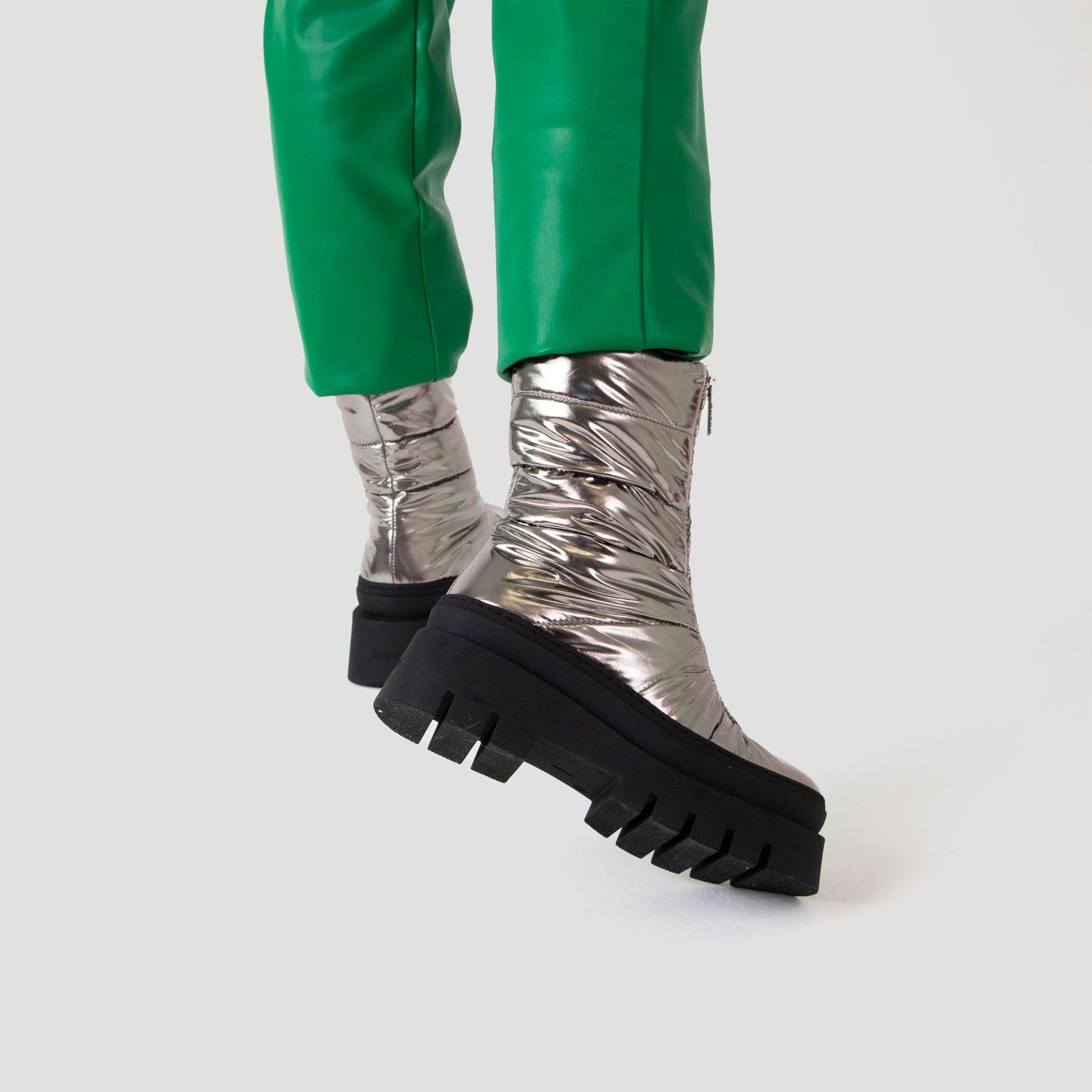 Evi-Ann Front Zip Gunmetal Chunky Boots 47379-P-1248 - 03