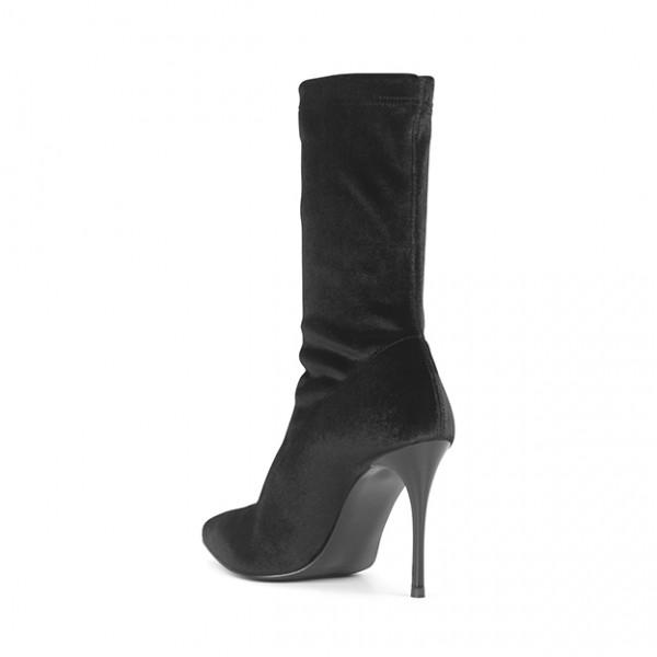 Nero Velour Boots 90508B_Nero - 3