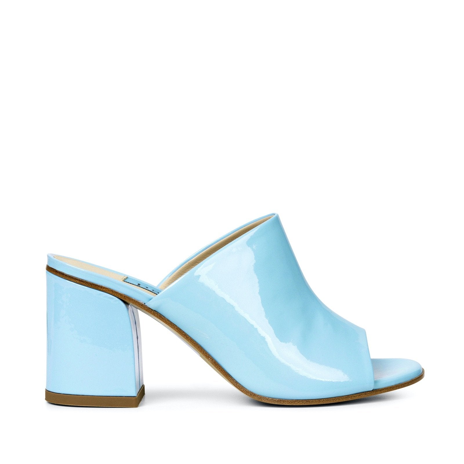 Light Blue Patent Mule Heels 9252A - 1