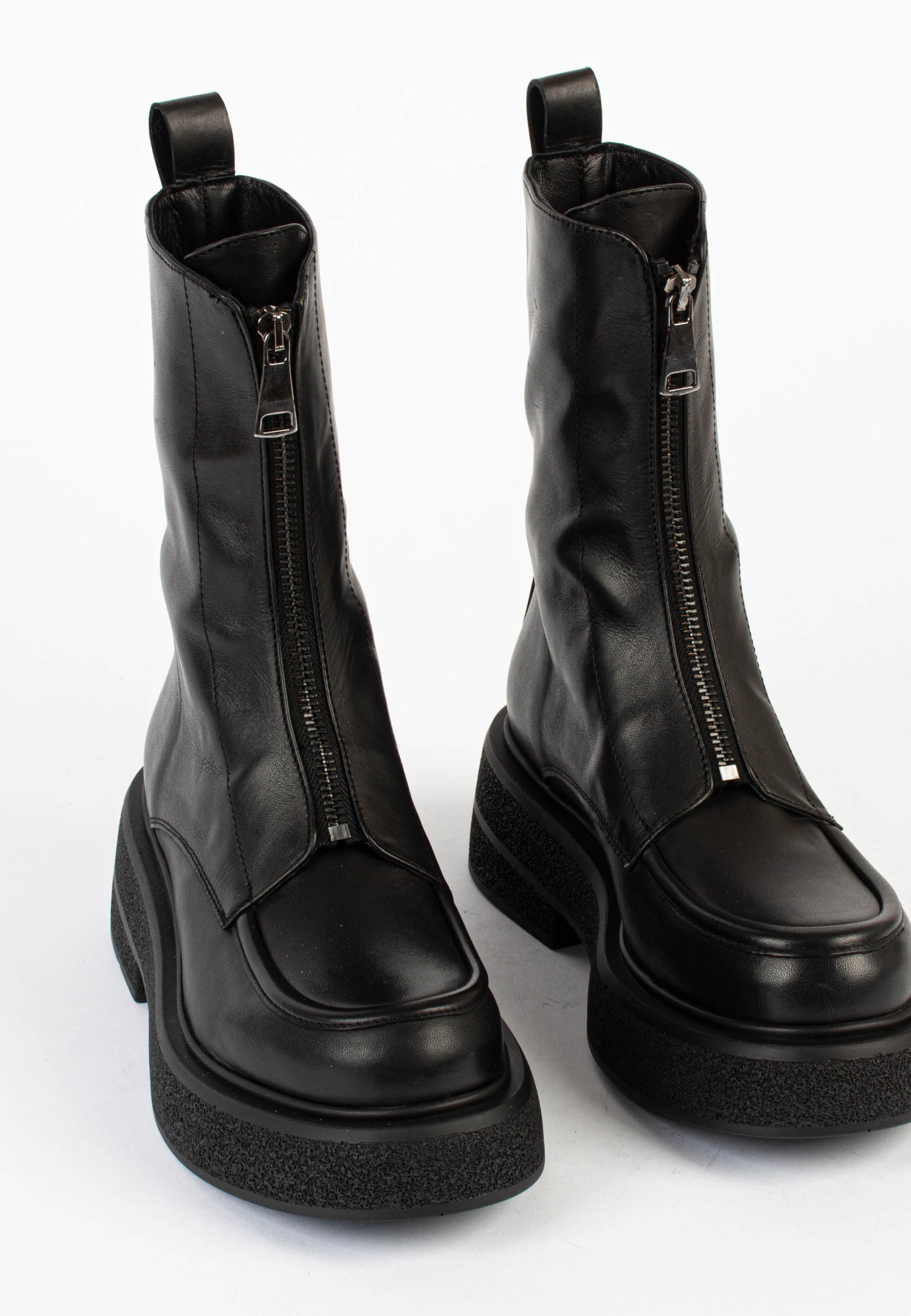 Abigail Black Front Zip Ankle Boots ABIGAIL-BLACK - 4