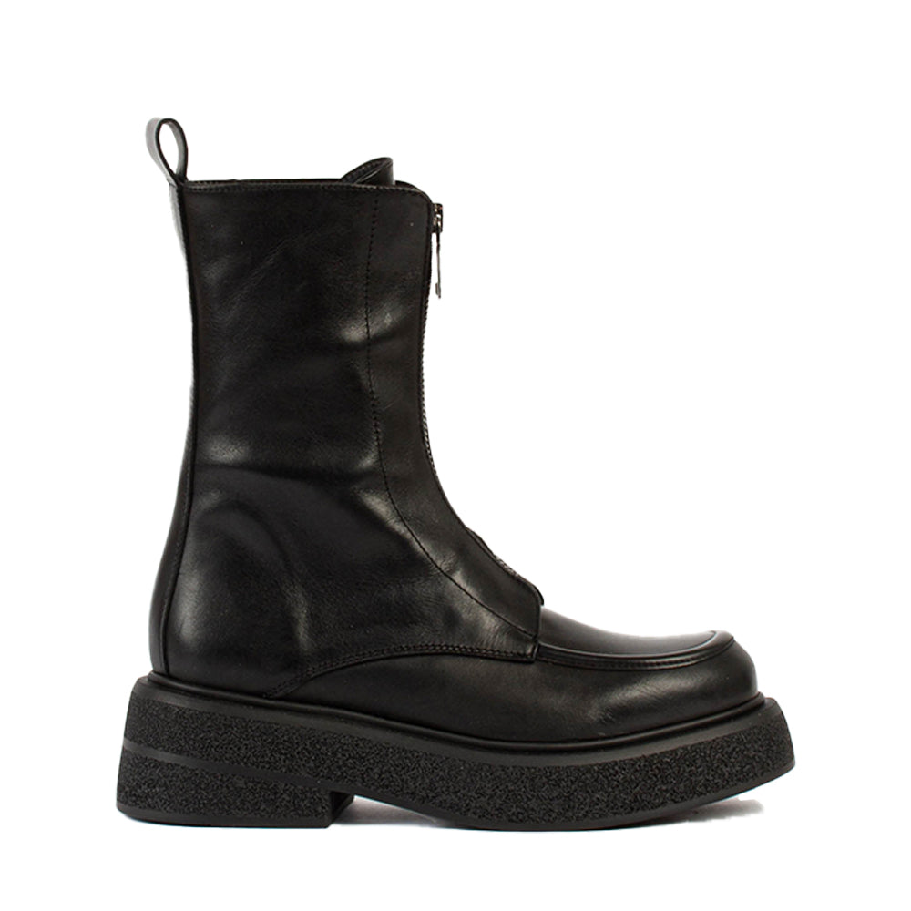 Abigail Black Front Zip Ankle Boots ABIGAIL-BLACK - 1