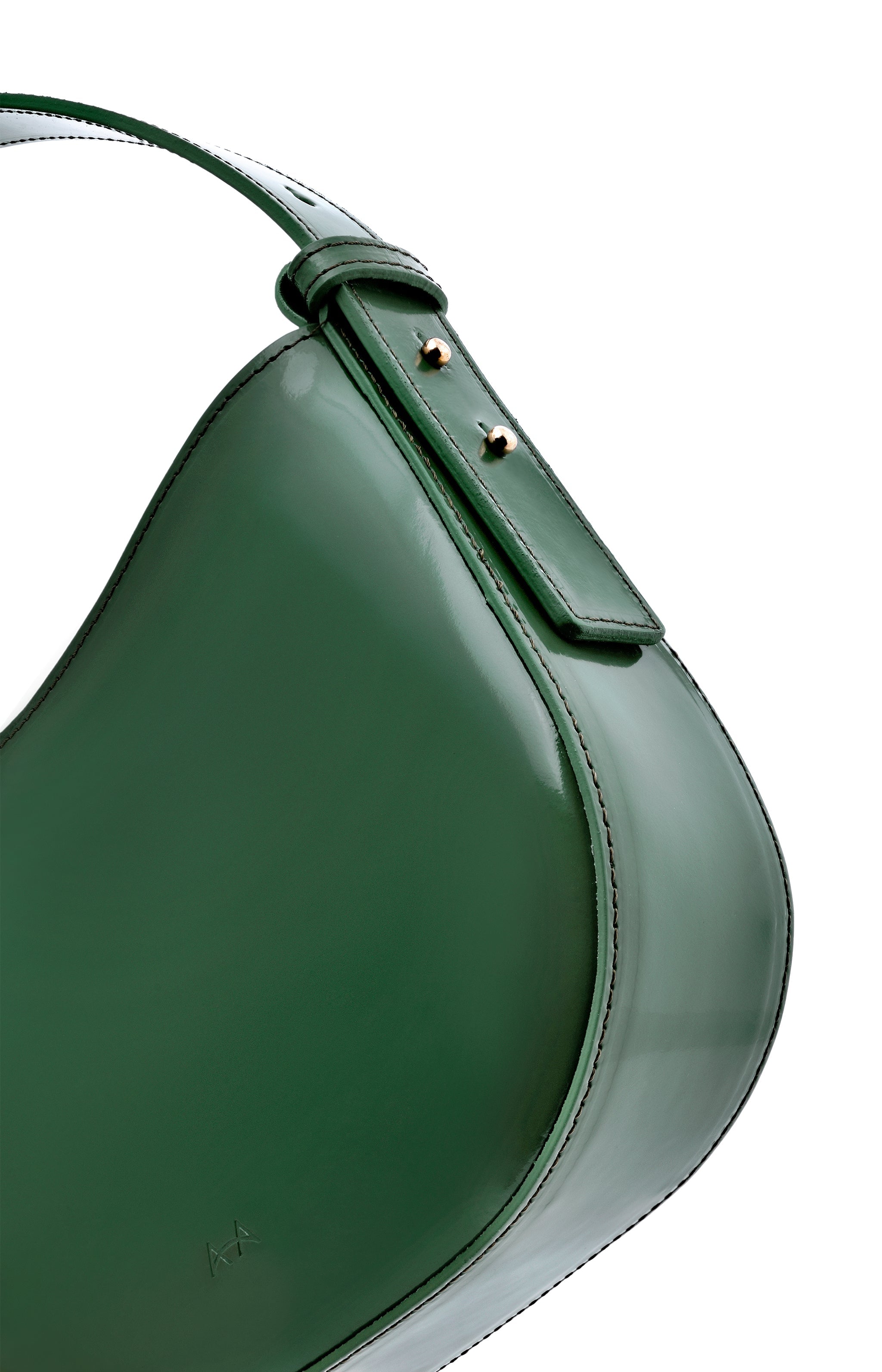 Mio Green Semi Patent Leather Shoulder Bag CL10678 BOTTIGLIA - 4a