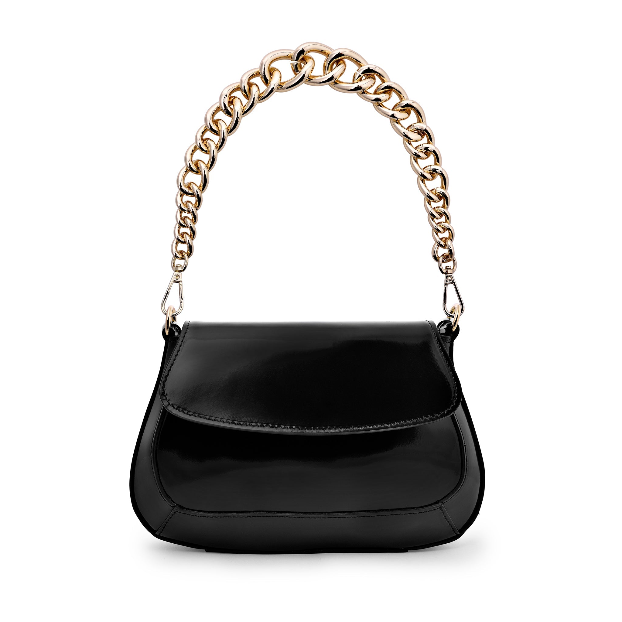 Ena Black Semi Patent Leather Shoulder Bag CL10534 NERO - 1
