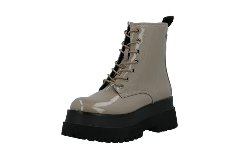 Bianco BIAGAS Lace Up Platform Boot Patent Aquarius Lace Up Taupe