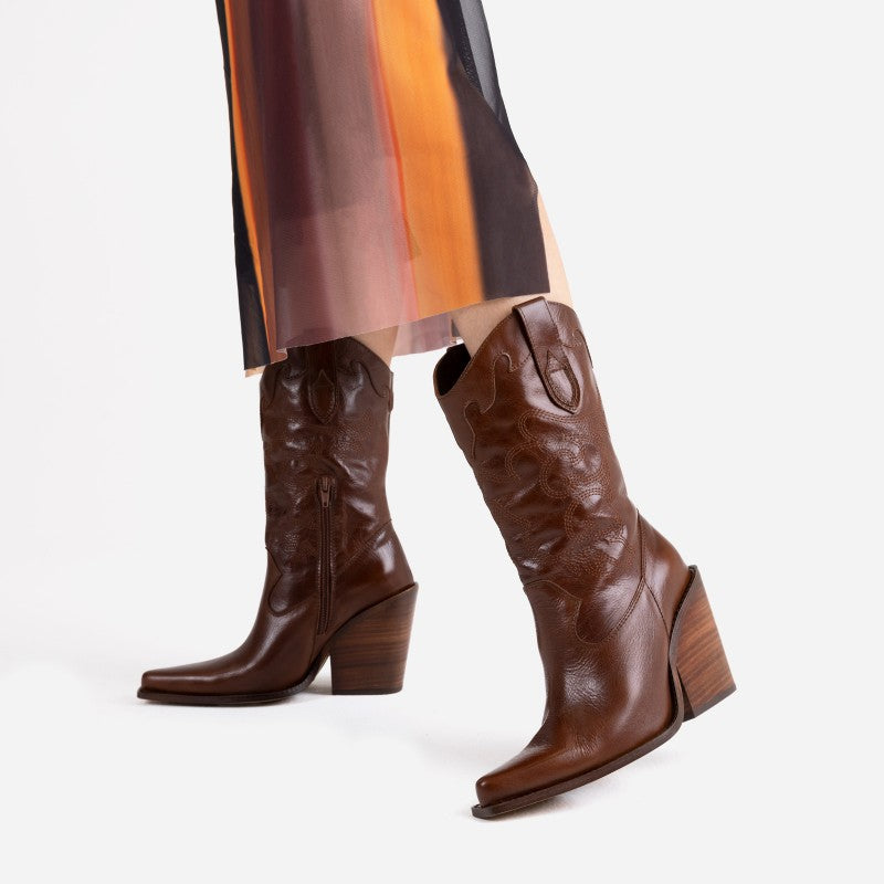 Bonderia Brown Western Boots 34276-T-28 - 2