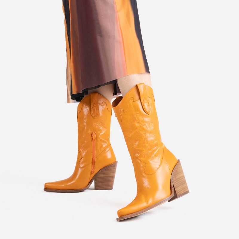 Bonderia Orange Western Boots 34276-T-41 - 6