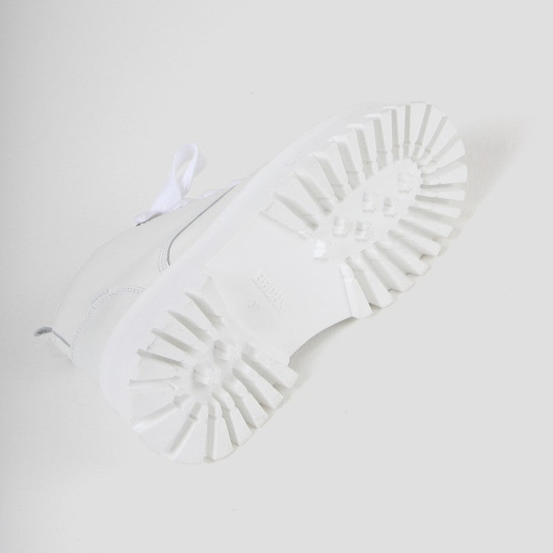 Groovy Lace Up White Low Boots 47414-A04 - 8