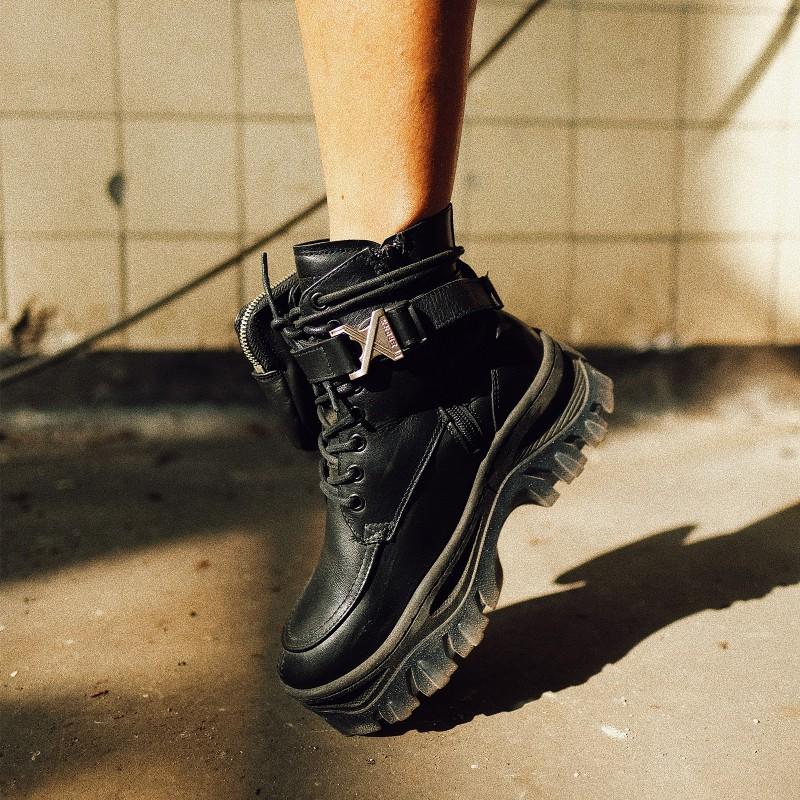 Jaxstar Hiking Mid Cut Black Sneakers 47335-A01 - 11