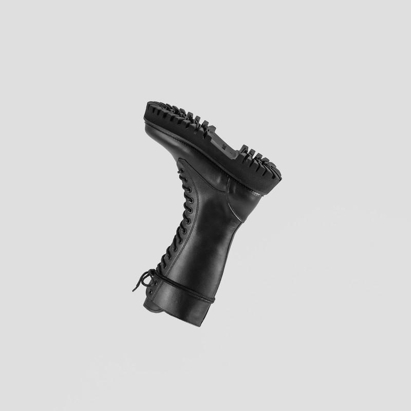 Groovy Lace-Up Black Combat Boots 14215-A01 - 10
