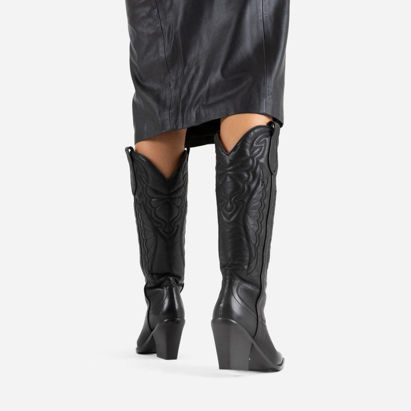 New Kole Black High Western Boots 14177-E-01 - 7