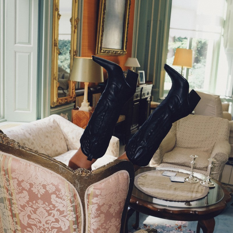 New Kole Black High Western Boots 14177-E-01 - 2