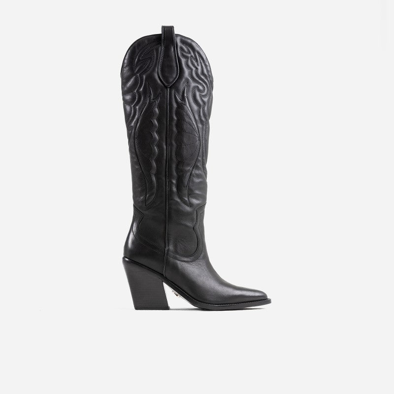 New Kole Black High Western Boots 14177-E-01 - 8