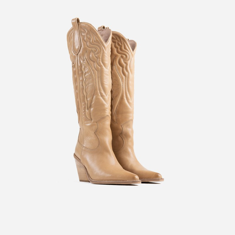 New Kole Camel High Western Boots 14177-J-3586 - 2