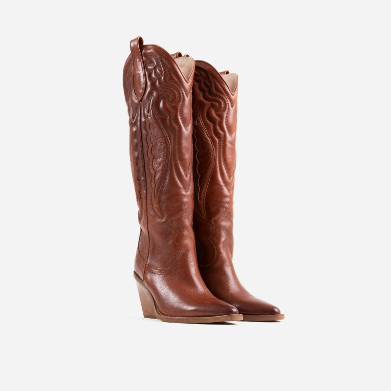 New Kole Caramel High Western Boots 14177-J-27- 2