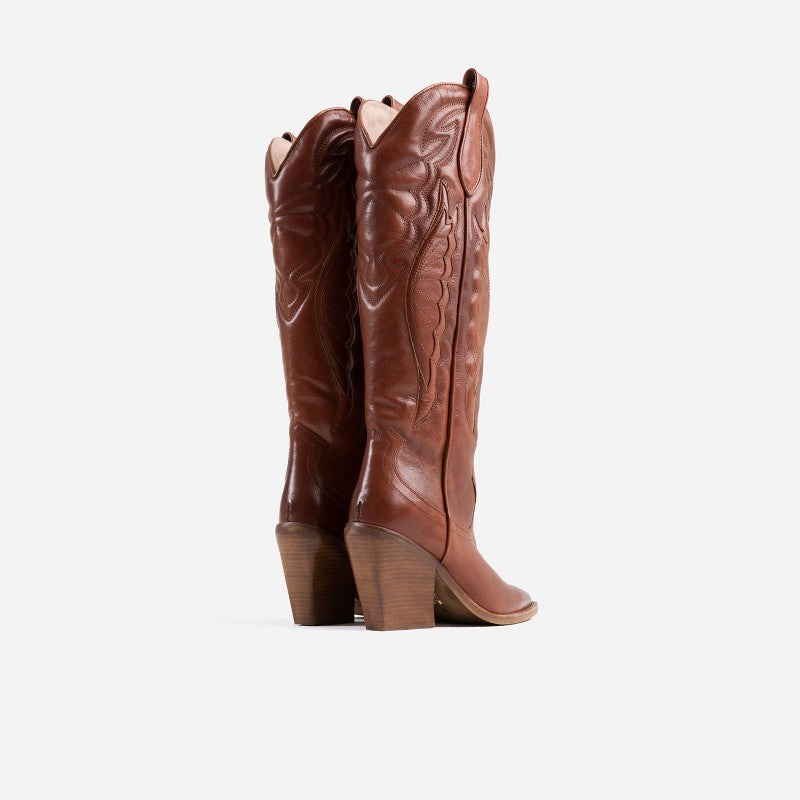 New Kole Caramel High Western Boots 14177-J-27- 3