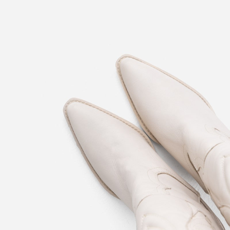 New Kole Off White High Western Boots 14177-G-05 - 5