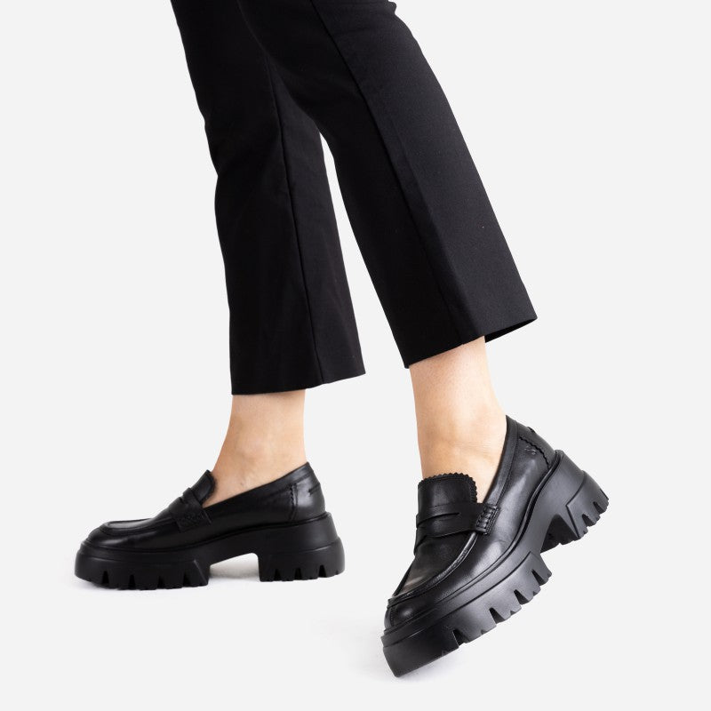 Otizz Black Chunky Loafers 66448-A-01 -2