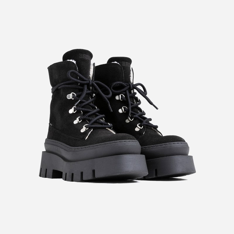 Evi Ann Black Suede Chunky Boots 47428-C-01 - 2