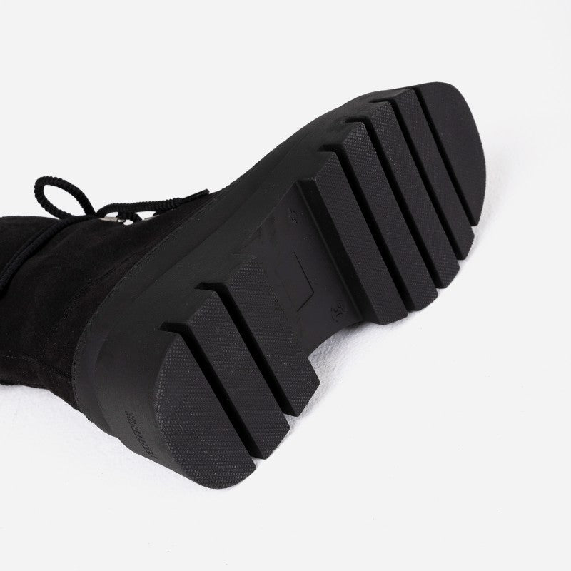 Evi Ann Black Suede Chunky Boots 47428-C-01 - 7