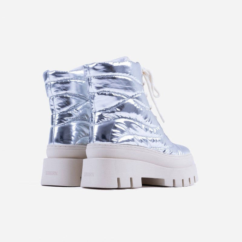 Evi Ann Laces Silver Chunky Boots 47464-P-3672- 3
