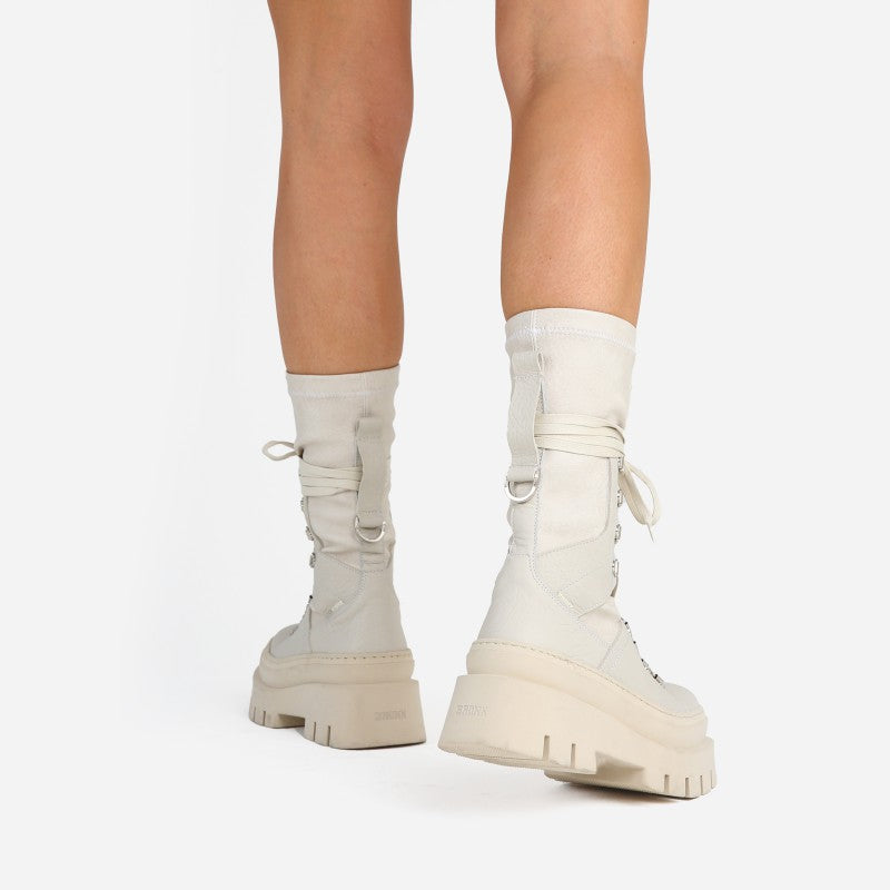 Evi Ann Creme White Biker Boots 47425-G-3619 - 6