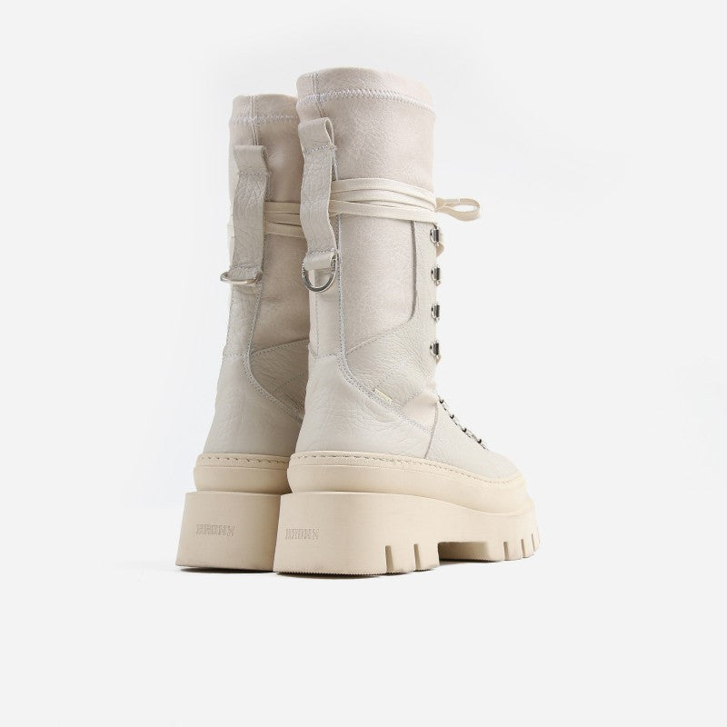 Evi Ann Creme White Biker Boots 47425-G-3619 - 3