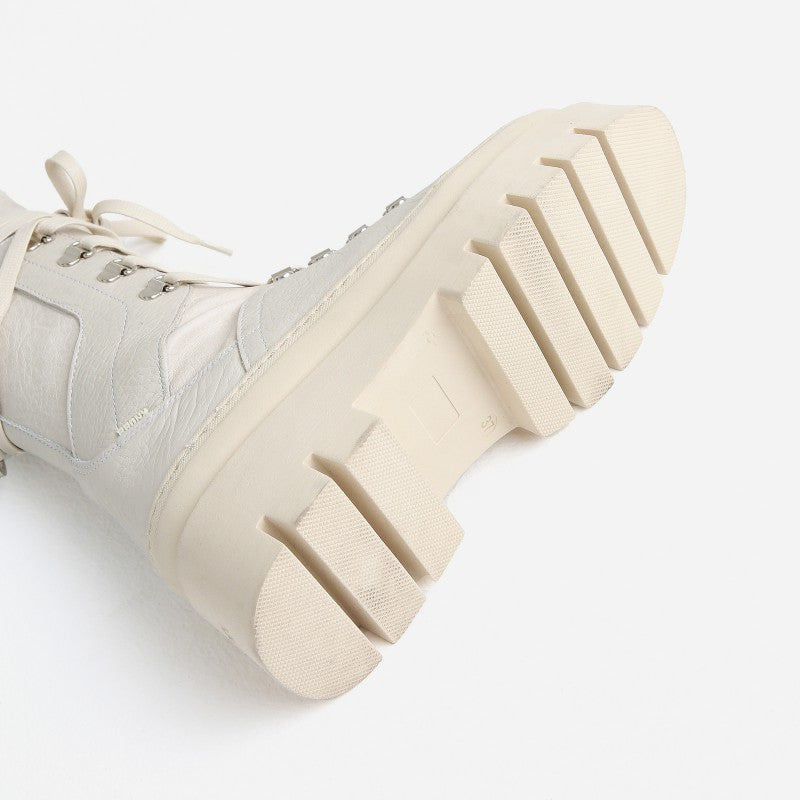 Evi Ann Creme White Biker Boots 47425-G-3619 - 7