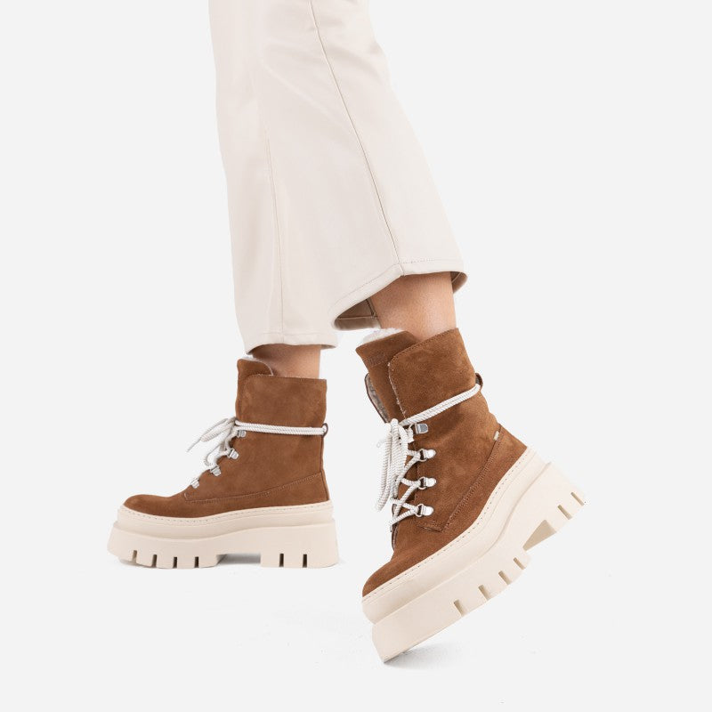 Evi Ann Cognac Suede Chunky Boots 47428-CC-3642 - 6