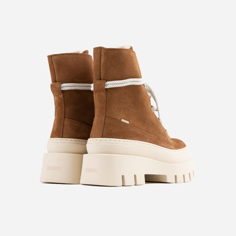 Evi Ann Cognac Suede Chunky Boots 47428-CC-3642 - 3