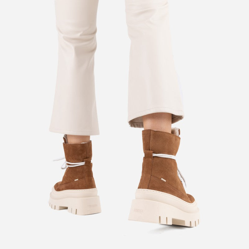 Evi Ann Cognac Suede Chunky Boots 47428-CC-3642 - 7