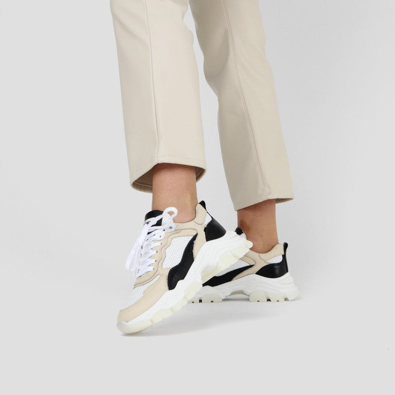 Tayke Over White Black Camel Chunky Sneakers 66426-AA-3598 - 2a