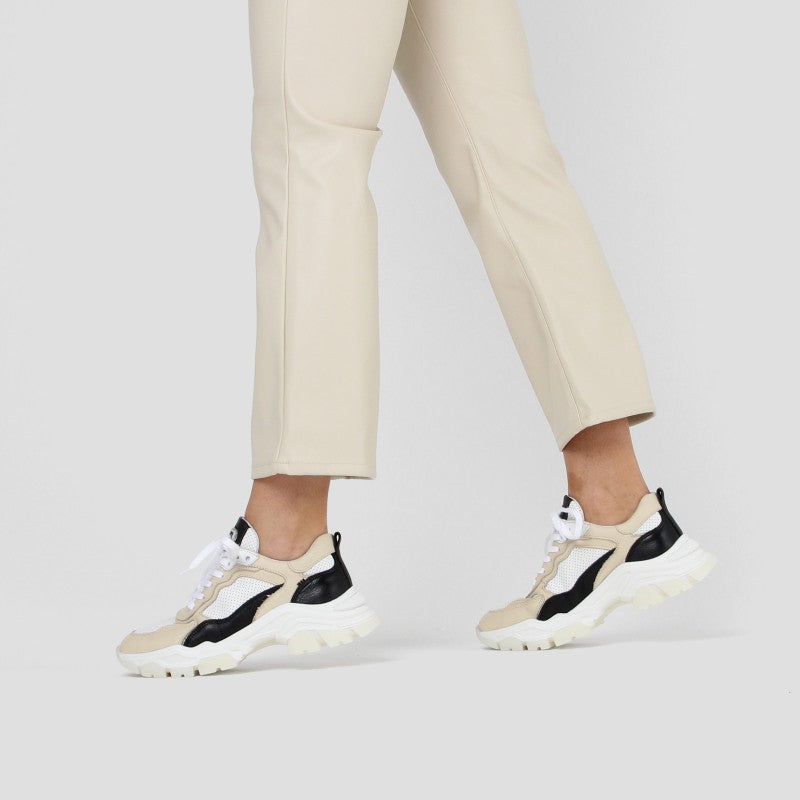 Tayke Over White Black Camel Chunky Sneakers 66426-AA-3598 - 6