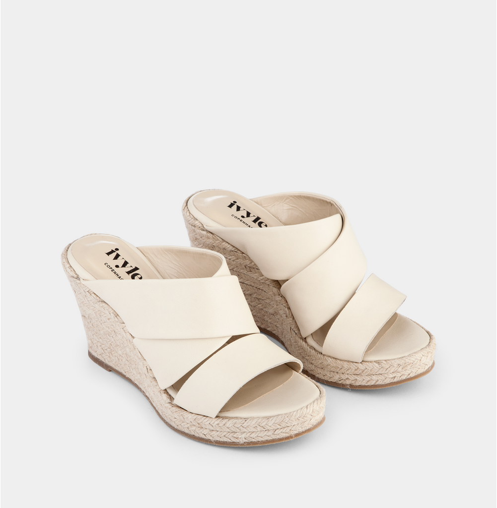 Bella Off White Espadrille Mules 22-001-011 - 3