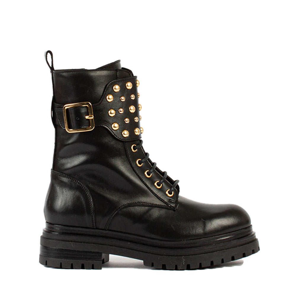 Bentley Black Combat Boots BENTLEY-BLK - 1
