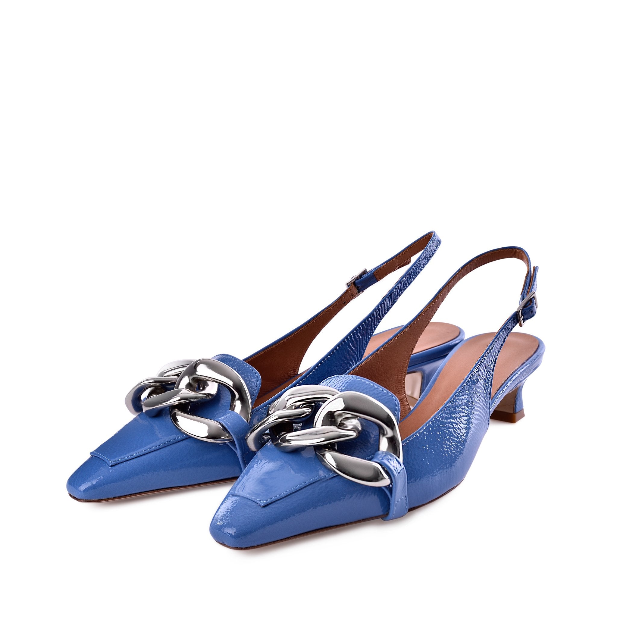 Erity Light Blue Naplak Slingback Pumps C406-03 - 6