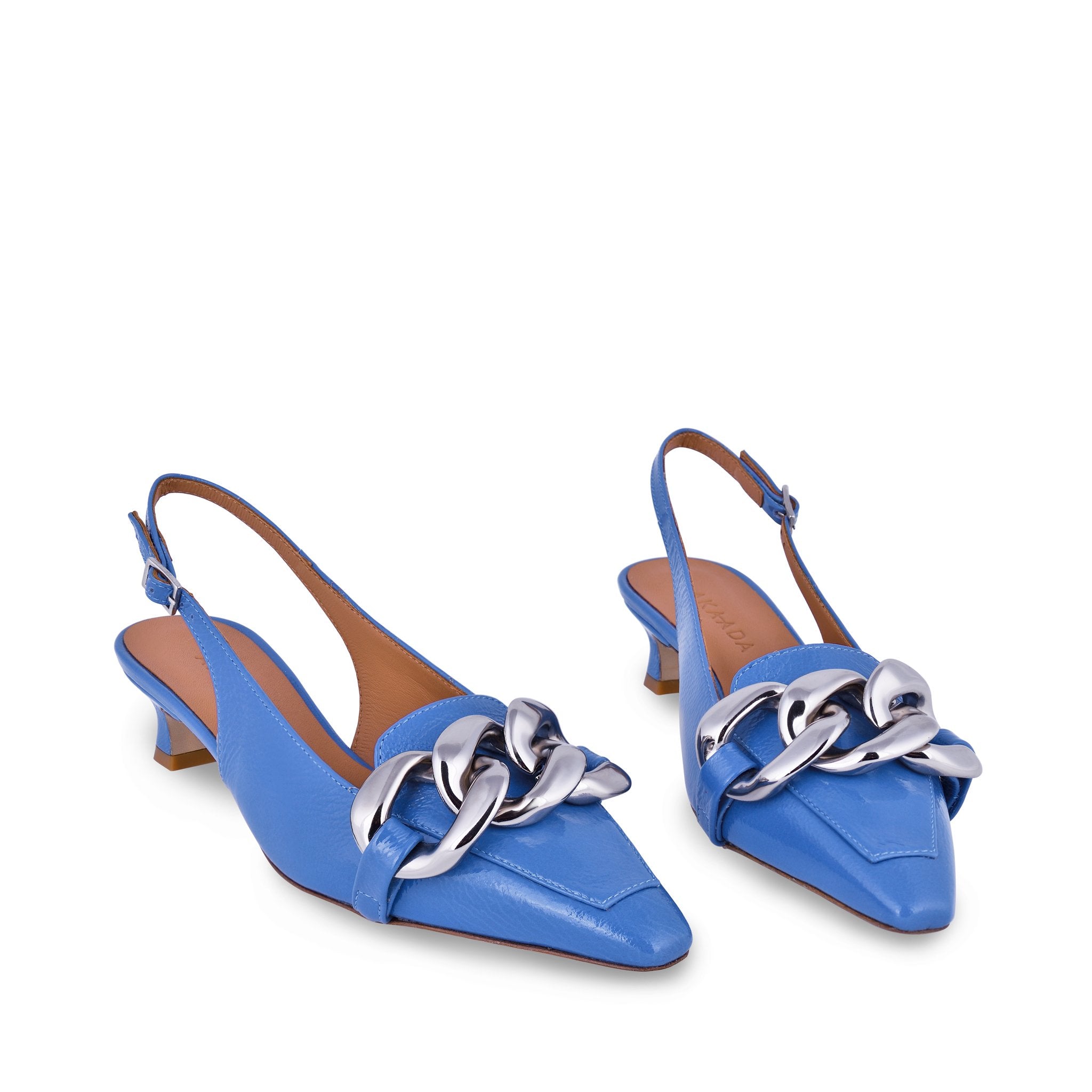 Erity Light Blue Naplak Slingback Pumps C406-03 - 3