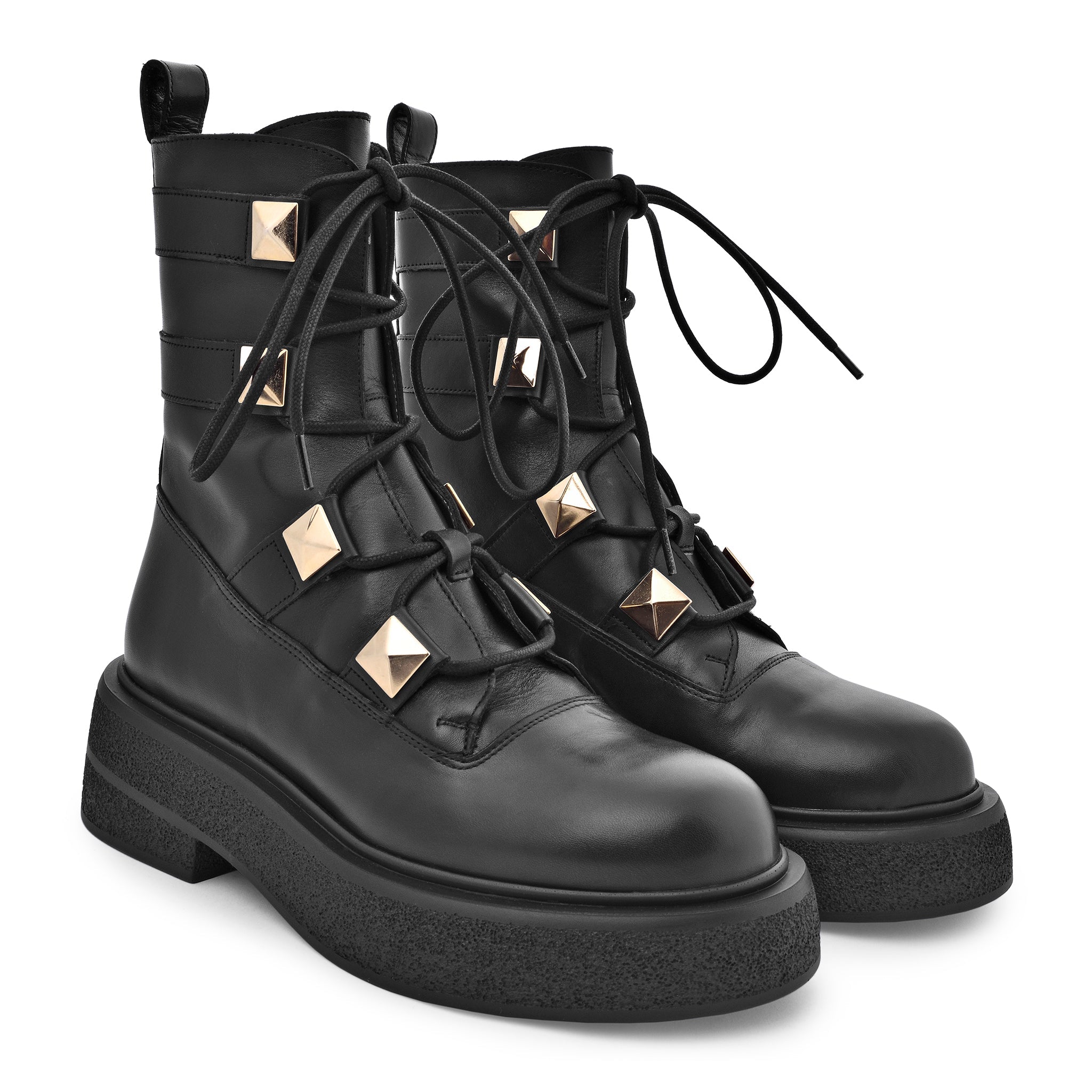 Maki Pyramid Studs Combat Boots D1356Black_BIS - 4